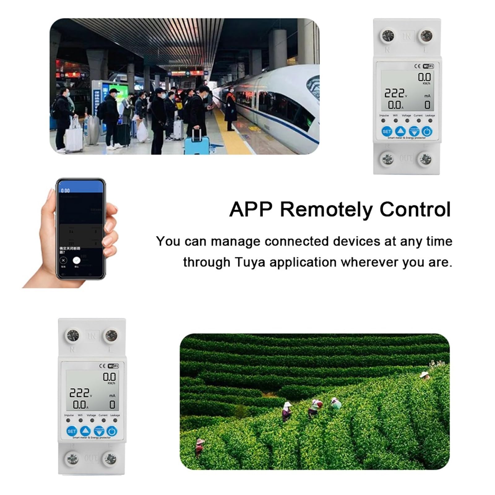 Interruptor De Protección contra Fugas Inteligente Tuya WiFi Monitoreo De Voltaje Actual Compatible con El Hogar For Control De Voz Monitoreo del Consumo de energía