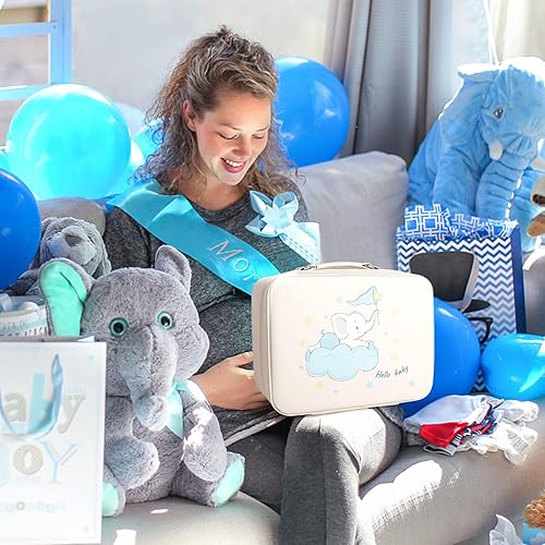 Miniatura 14 de Regalos de baby shower, regalos de bebé, juego de regalo de Navidad para recién nacidos, manta de bebé esencial de elefante, sonajero de madera