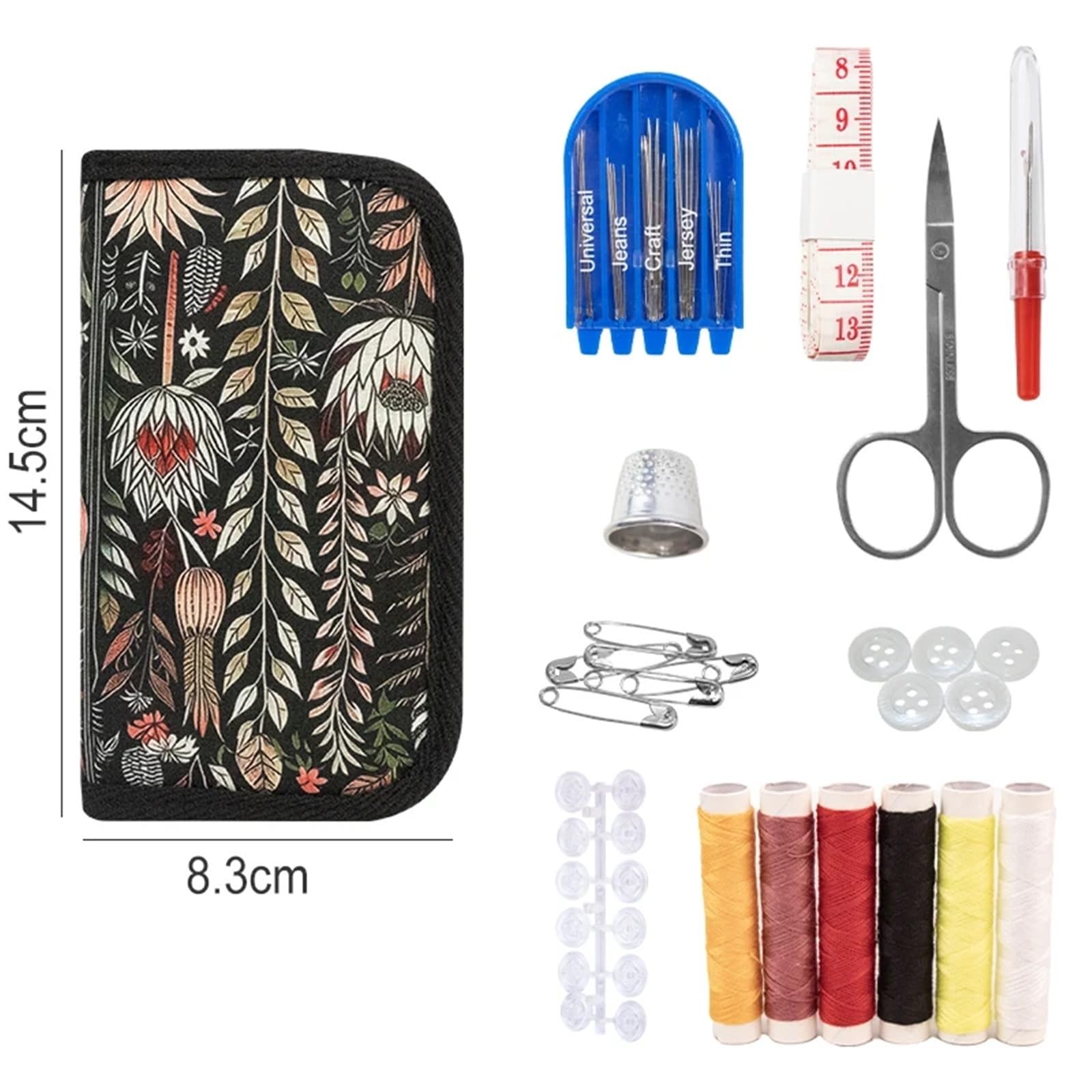 Kit da cucito da viaggio, 1 set di attrezzi da cucito multifunzione e accessori, kit completo da cucito per trapuntatura, cucito, ricamo, scatola da cucito per principianti e professionisti