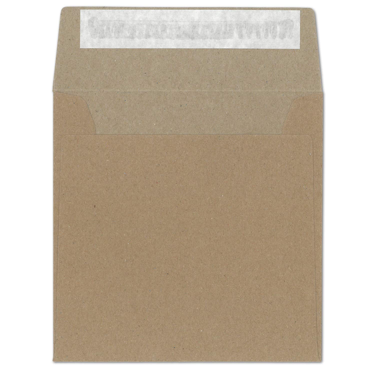 250 sobres de papel kraft en marrón arena - formato cuadrado 16 x 16 cm - sobres reciclados vintage - 140 gramos/m² - adhesivo sensible a la presión