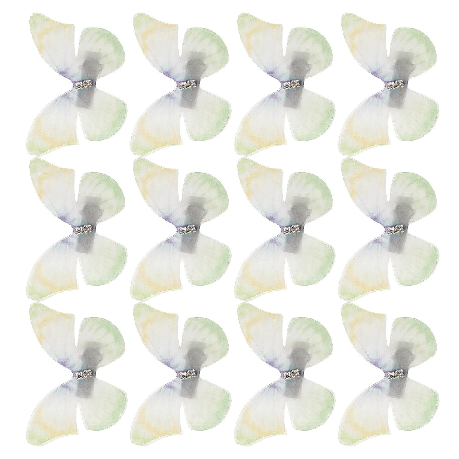 Tofficu 150 Piezas Pinzas Cabello Forma de de Doble Capa en Gasa 3d, Ligeras y Antideslizantes para Uso Diario y Fiesta en Color Verde Claro
