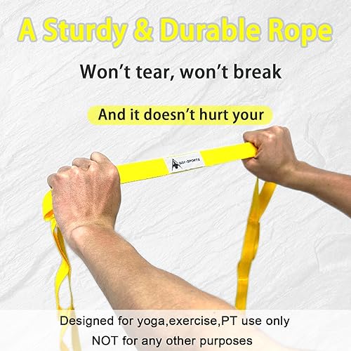 Vista 39 de Correa elástica de yoga con bucles, correas elásticas para terapia física, correa de ejercicio no elástica para pilates, danza y gimnasia con guía