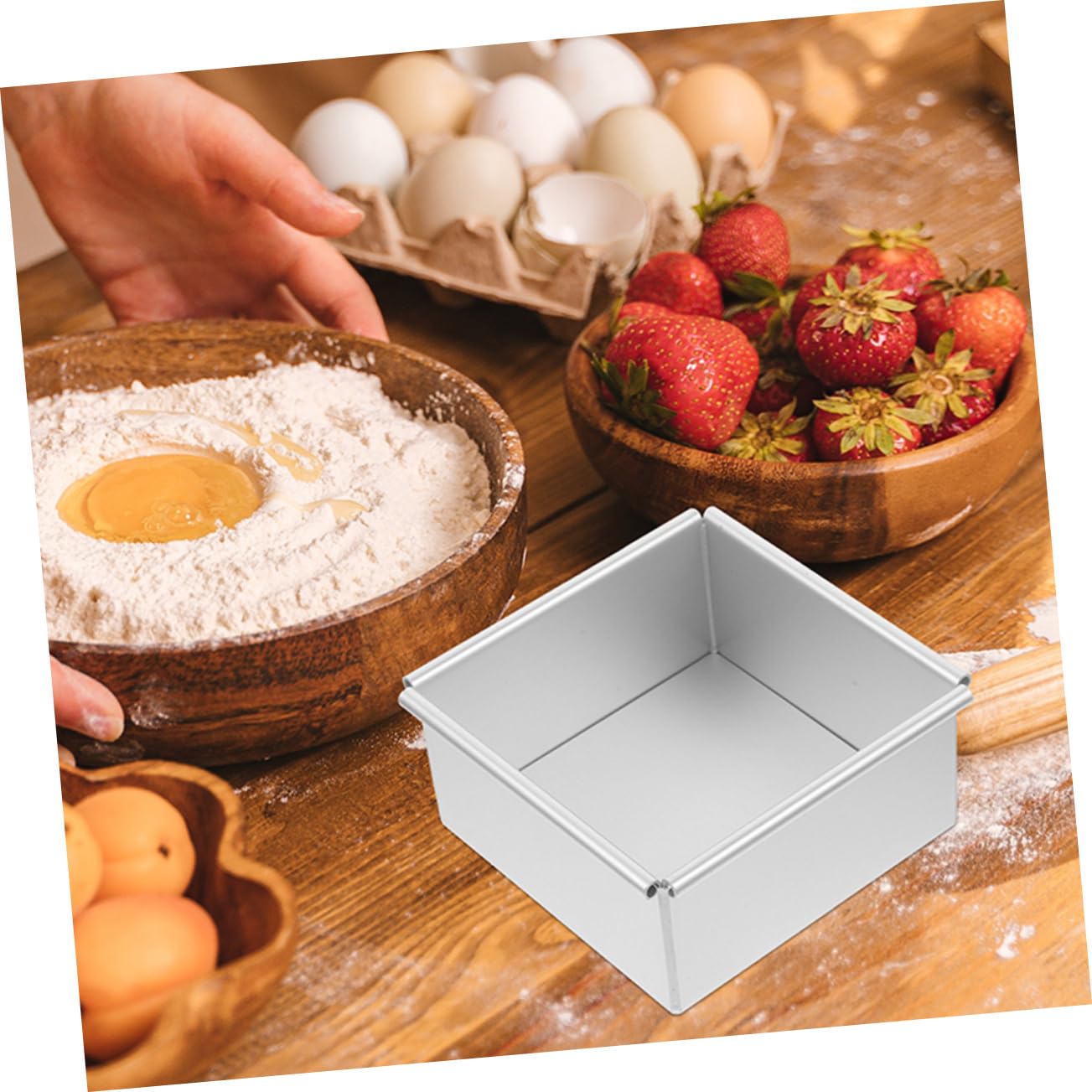 SOLUSTRE Aluminum Alloy Cake Pan with Removable Bottom Non-stick Baking for Easy Cleaning for Home Baking and Special Occasions