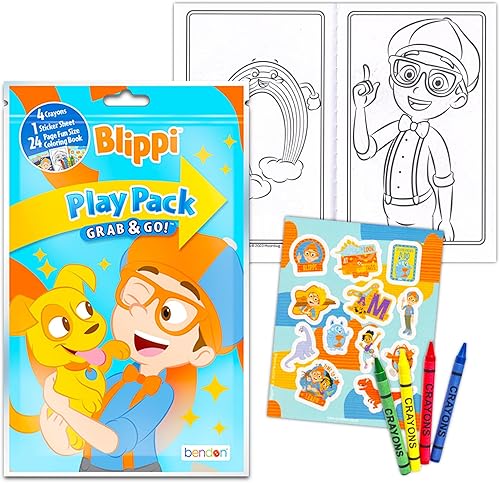 Miniatura 2 de Blippi - Paquete de recuerdos y suministros para fiesta de cumpleaños, 12 paquetes de actividades Blippi para niños, niñas con mini libros para