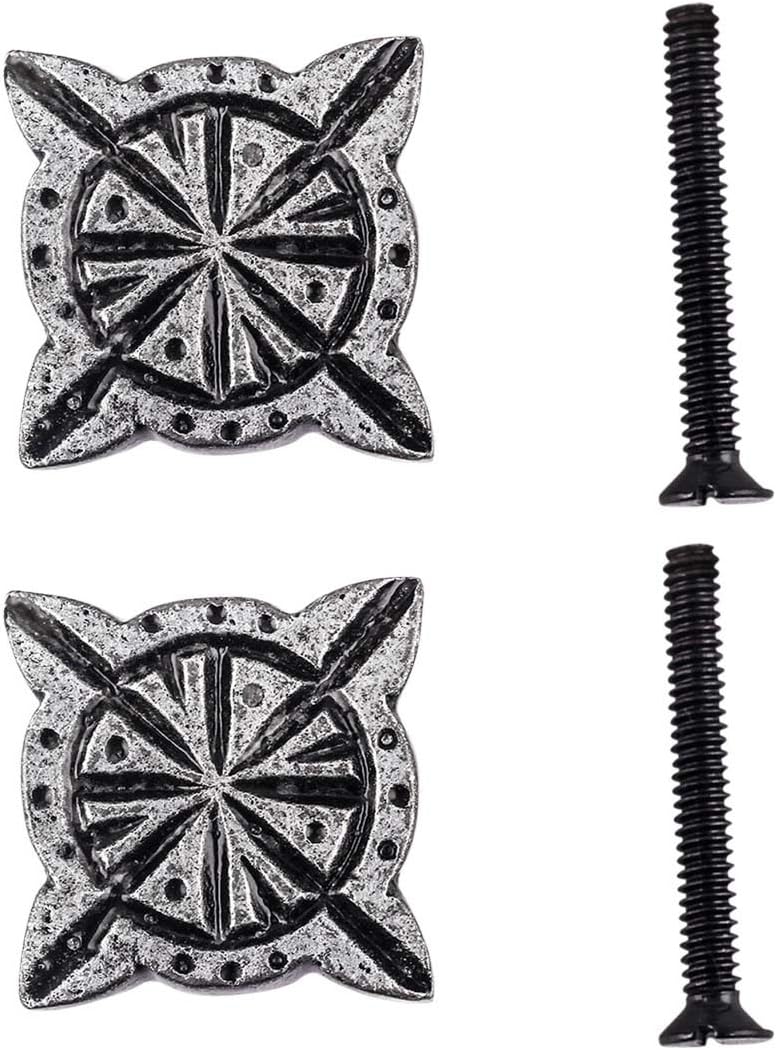 Renovators Supply Manufacturing Iron Cabinet Knob Pewter Finish Target Design Cabinet Hardware Pack of 2