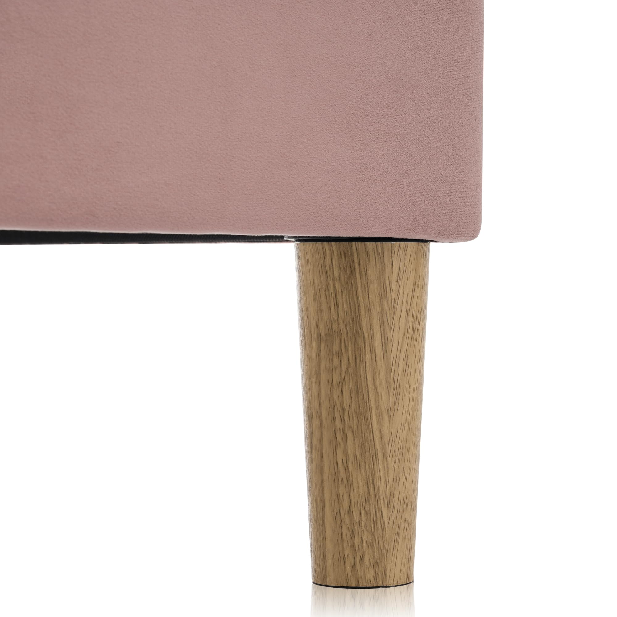 Gecheer Letto con testiera a LED a Forma di Pompon, Letto Matrimoniale in Velluto Rosa con Luce Regolabile e Musica, 90x190 cm, Struttura Robusta per Camera da Letto