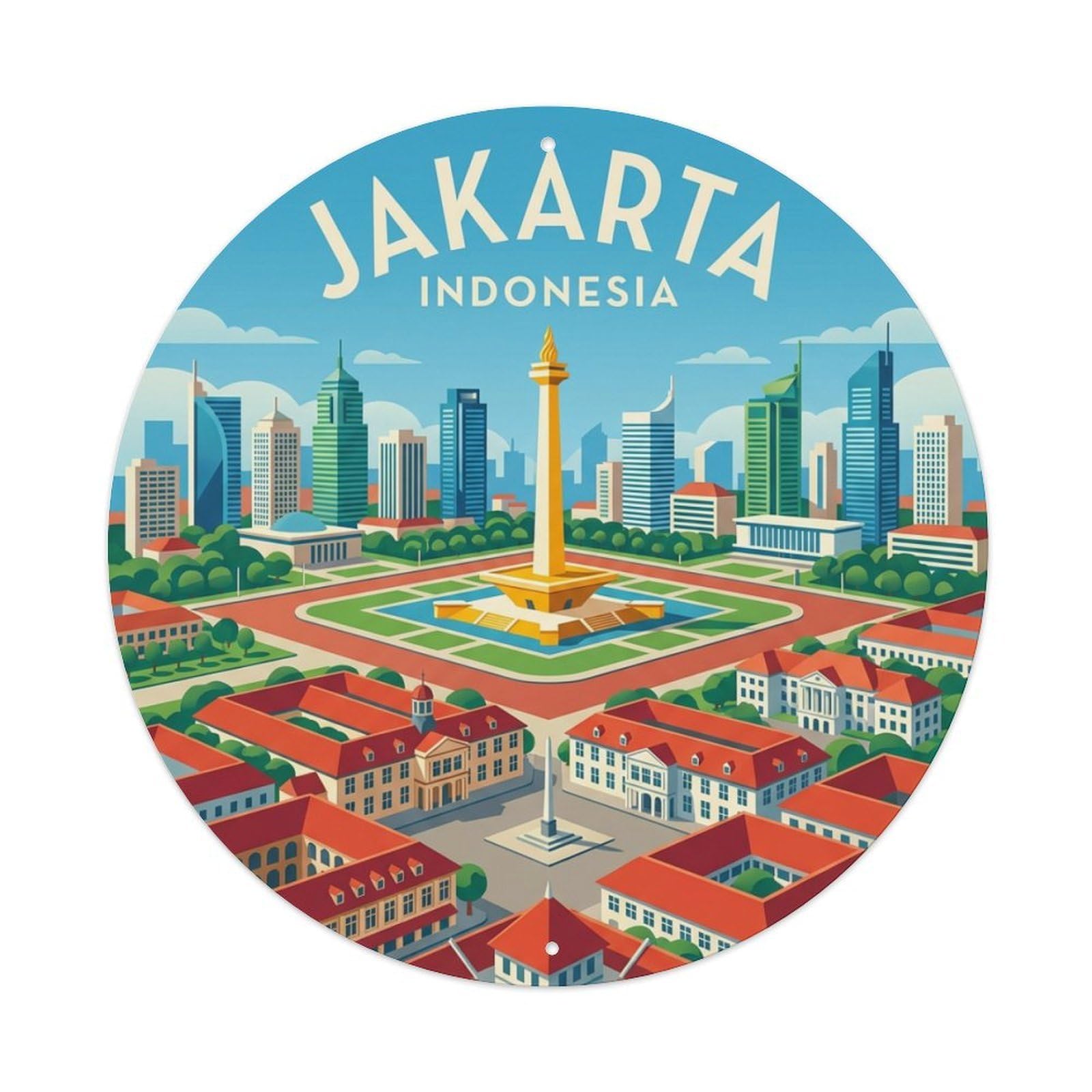 Galvaxio Style Vintage Travel Indonesia Jakarta Metal Tin Sign
