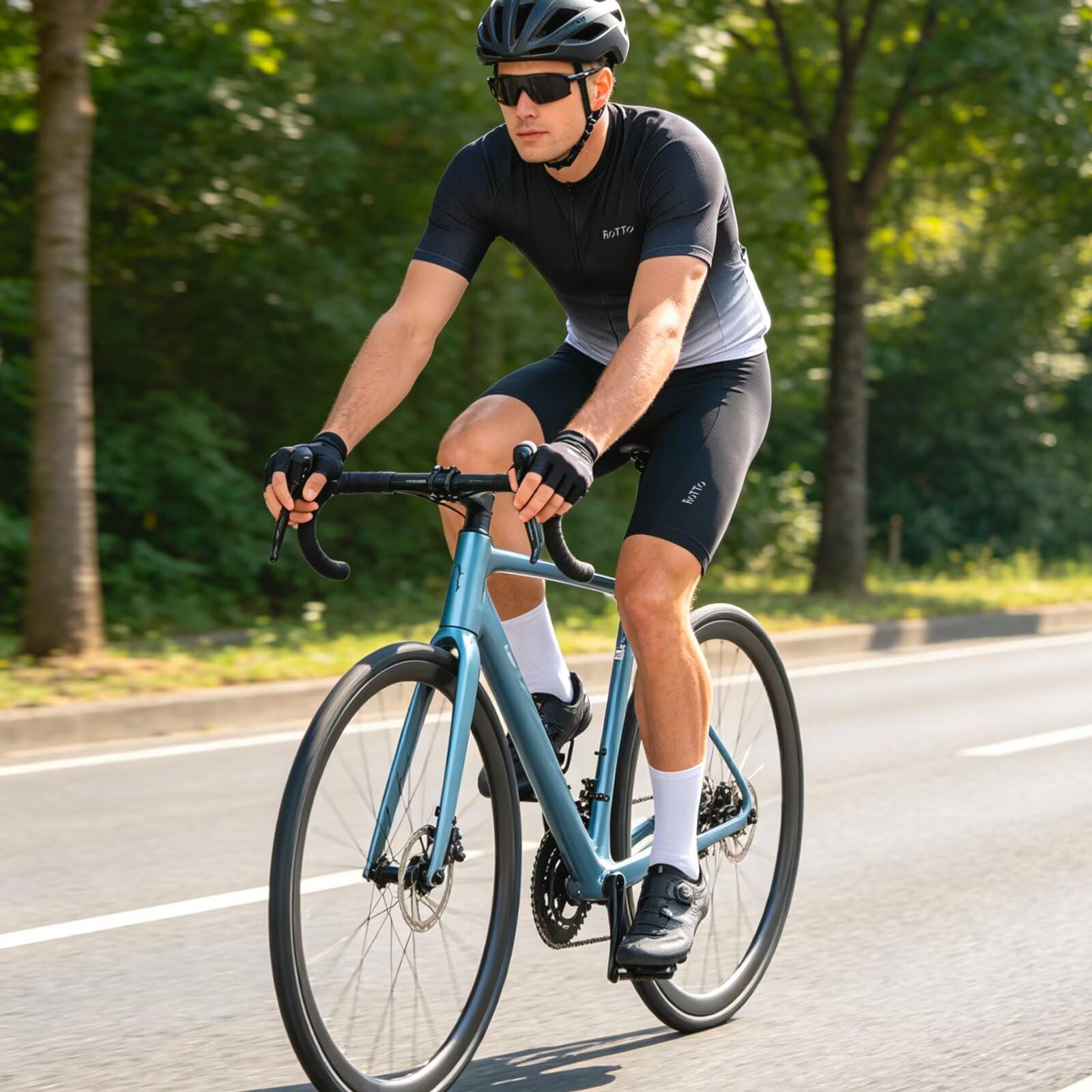 ROTTO Radlerhose Herren Fahrradhose Kurz Radhose Gepolstert Gemütlich stoßfeste
