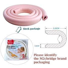 M2cbridge U Shape Extra Thick Furniture Table Edge Protectors Foam Baby Safety Bumper Guard 6.5 Ft (Off White (6.5ft x 2))