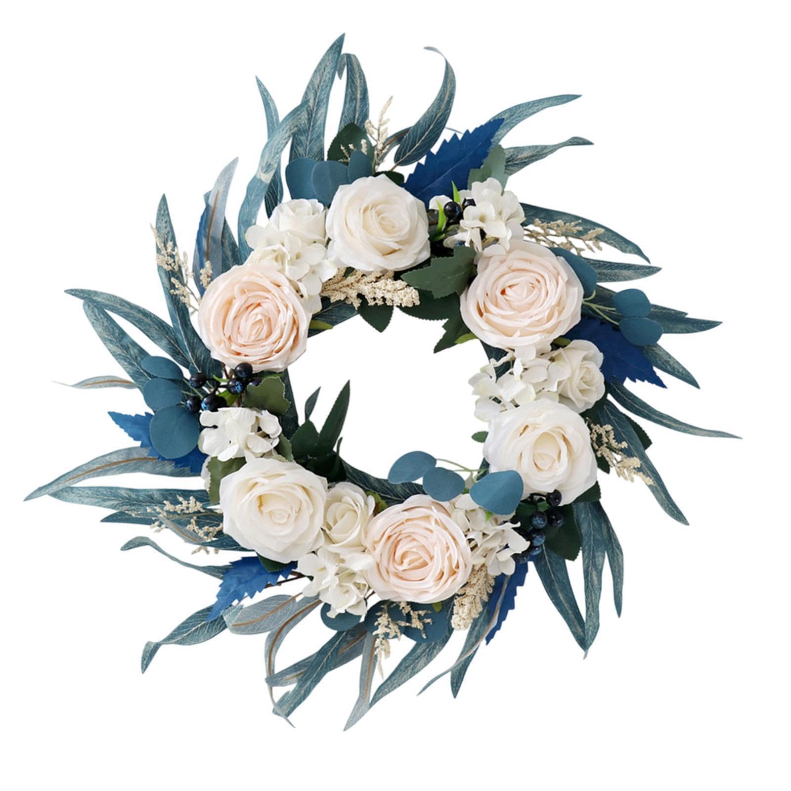 YIXANNX Spring Summer Floral Wreath Realistic Rs Leaves Garland Home Decor R Wreath Leaves Indoor Outdoor Outside Handmade