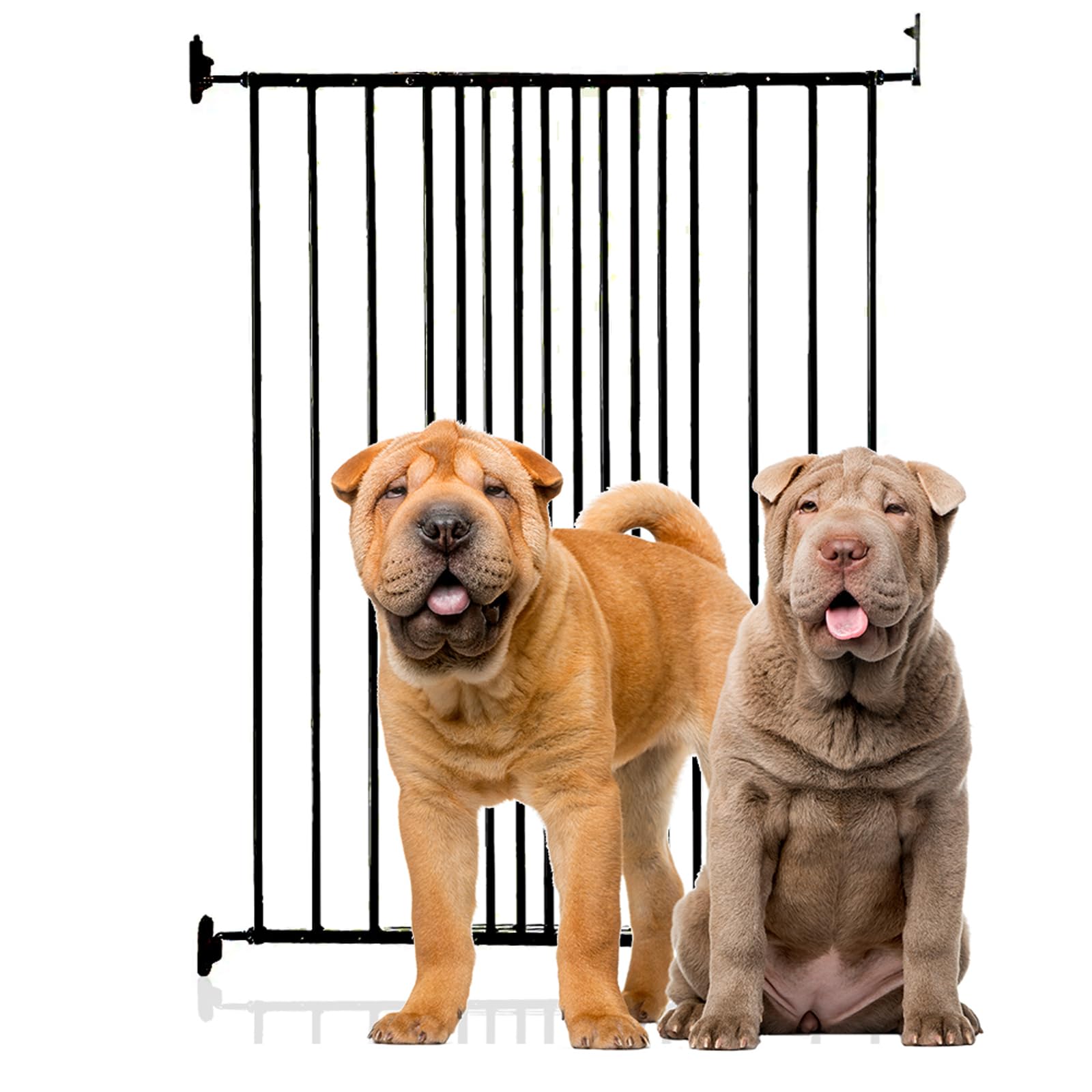 Bettacare Extra Tall Screw Fitted Pet Safety Gate, 62.5cm - 106.8cm, Black, 103.5cm in Height, Dog Stair Gate, Safety Barrier for Puppy