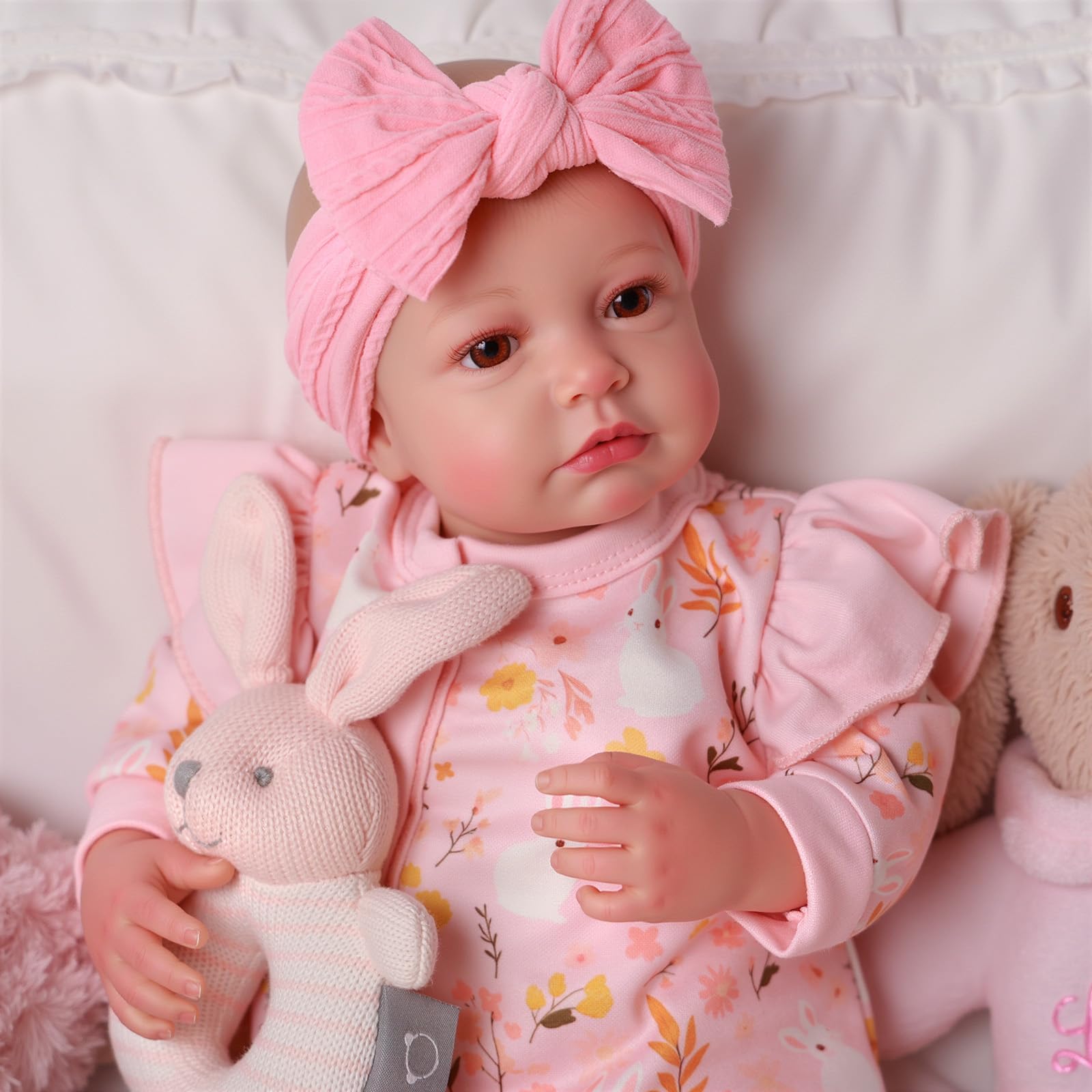 BABESIDE Reborn Baby Mädchen - 20 Zoll Weicher Stoffkörper, Lebensechte Reborn Puppe, Wie Echtes Neugeborenes mit Outfit & Zubehör, Kuscheliger Begleiter für Kinder ab 3 Jahren