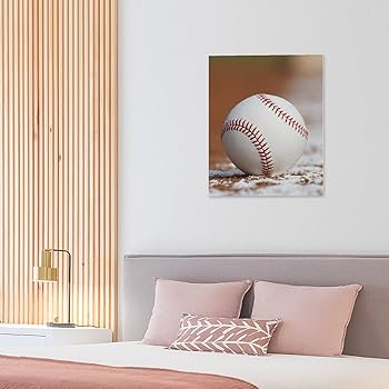 リアルアート　野球　ベースボール　Baseball　絵画　アート　パネル　立体絵 Amazon.co.jp: 絵画 野球場にあるボールインテリア 絵画 アート
