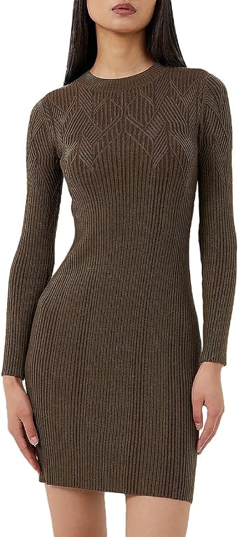 French Connection Womens Joann Mari Plated Rib Dress