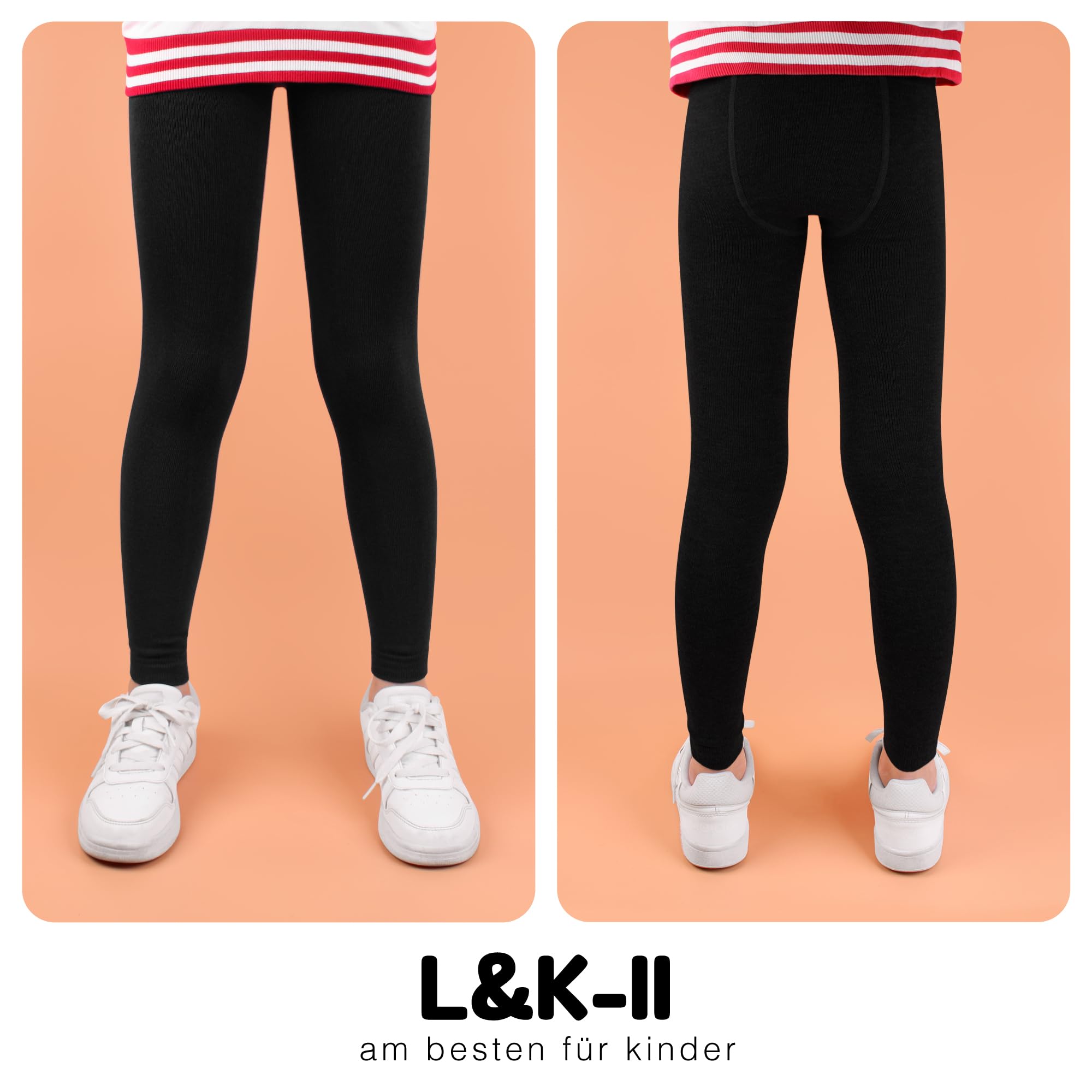 L&K-II Lot de 3 Leggings pour garçons Pantalons Enfants Automne Printemps Coton Longueur Cheville