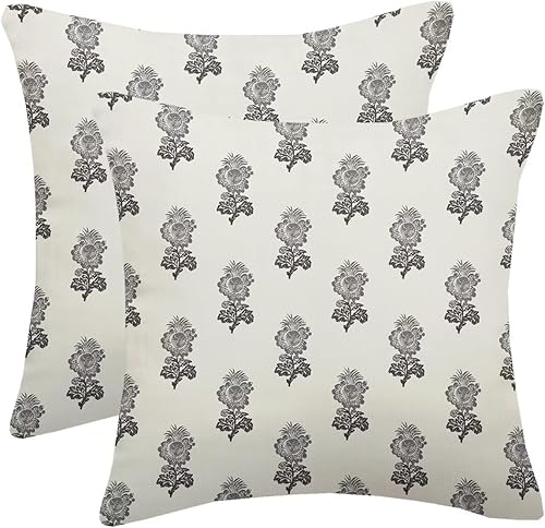 Miniatura 5 de AELUTYSH Juego de 2 fundas de almohada florales azul marino de 12 x 20 pulgadas, con diseño de acuarela, pájaro, flores, pájaros, para exteriores,