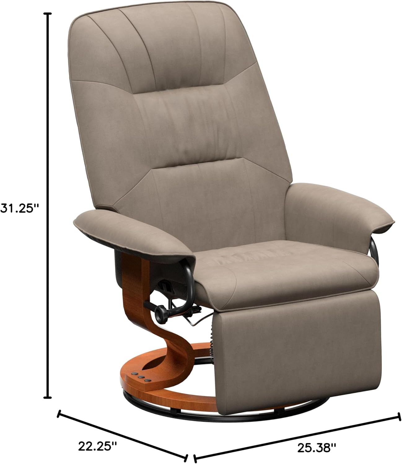 Thomas Payne Signature RV Swivel Euro Recliner with Easy Manual Recline/Swivel Functionalities, High-Density Foam - Driftwood 2024044217
