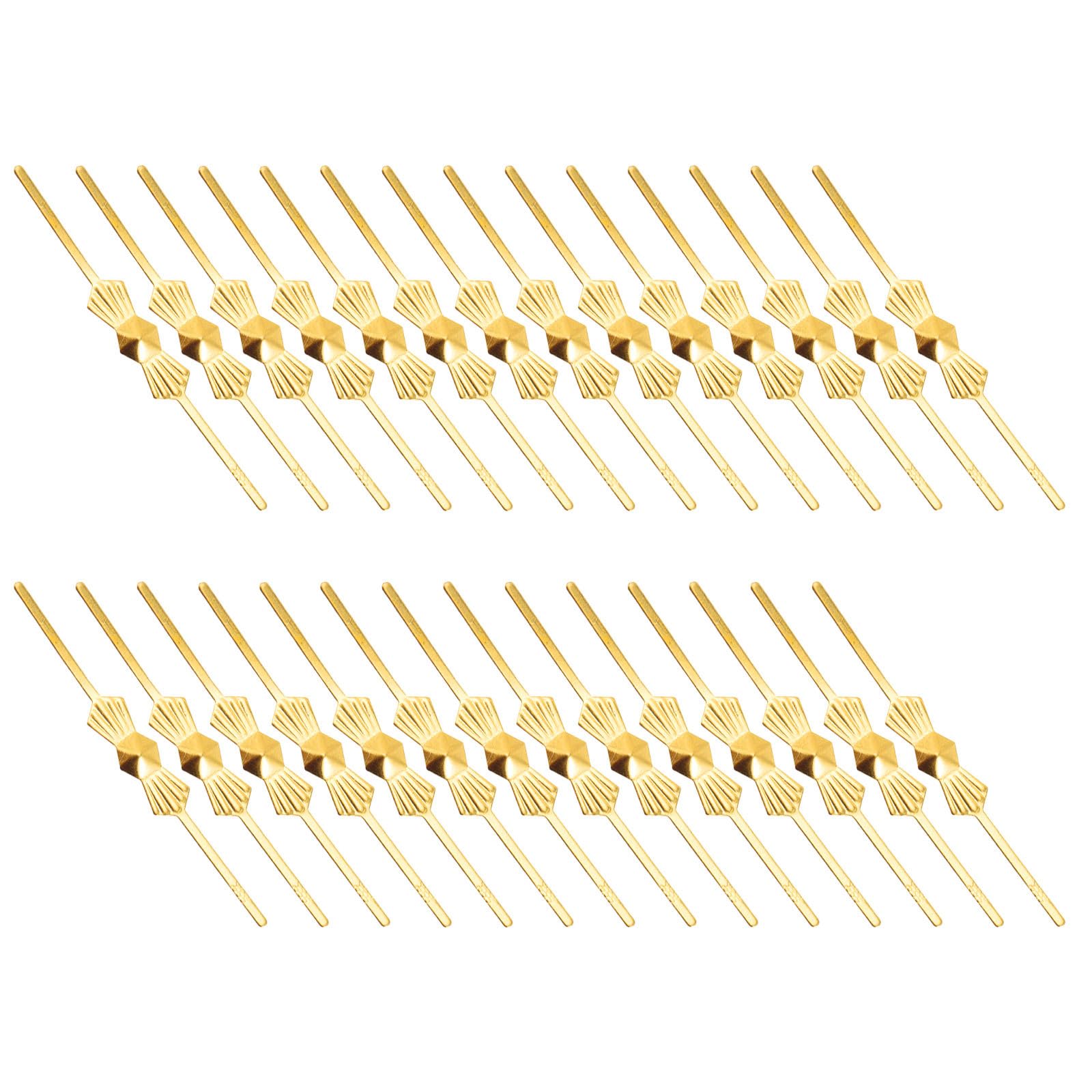 Parliky 200pcs Golden Metal Bow Tie Crystal Connectors for Chandelier and Crystal Lamps, Easy to Disassemble and Reusable, for Office and Project Finishing
