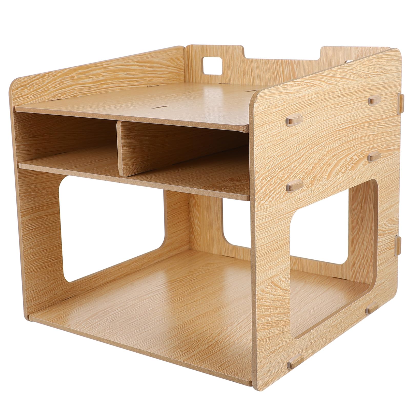Homoyoyo Supporto Stampante da Tavolo in Legno Multi-layer per Organizzare Oggetti Ufficio