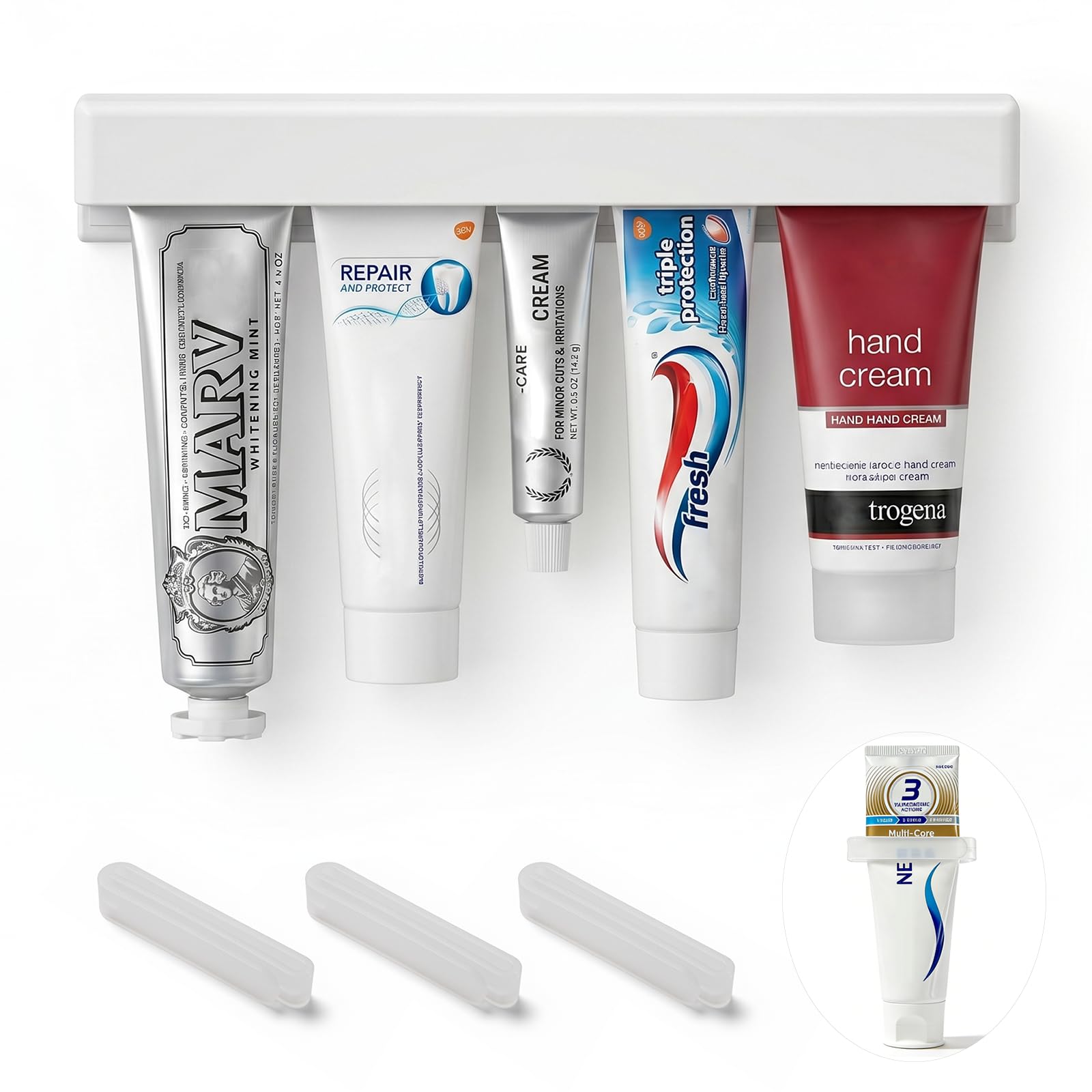 Toothpaste Holder Wall Mounted, Extra Large Tooth Paste Holder for Bathroom — image 1