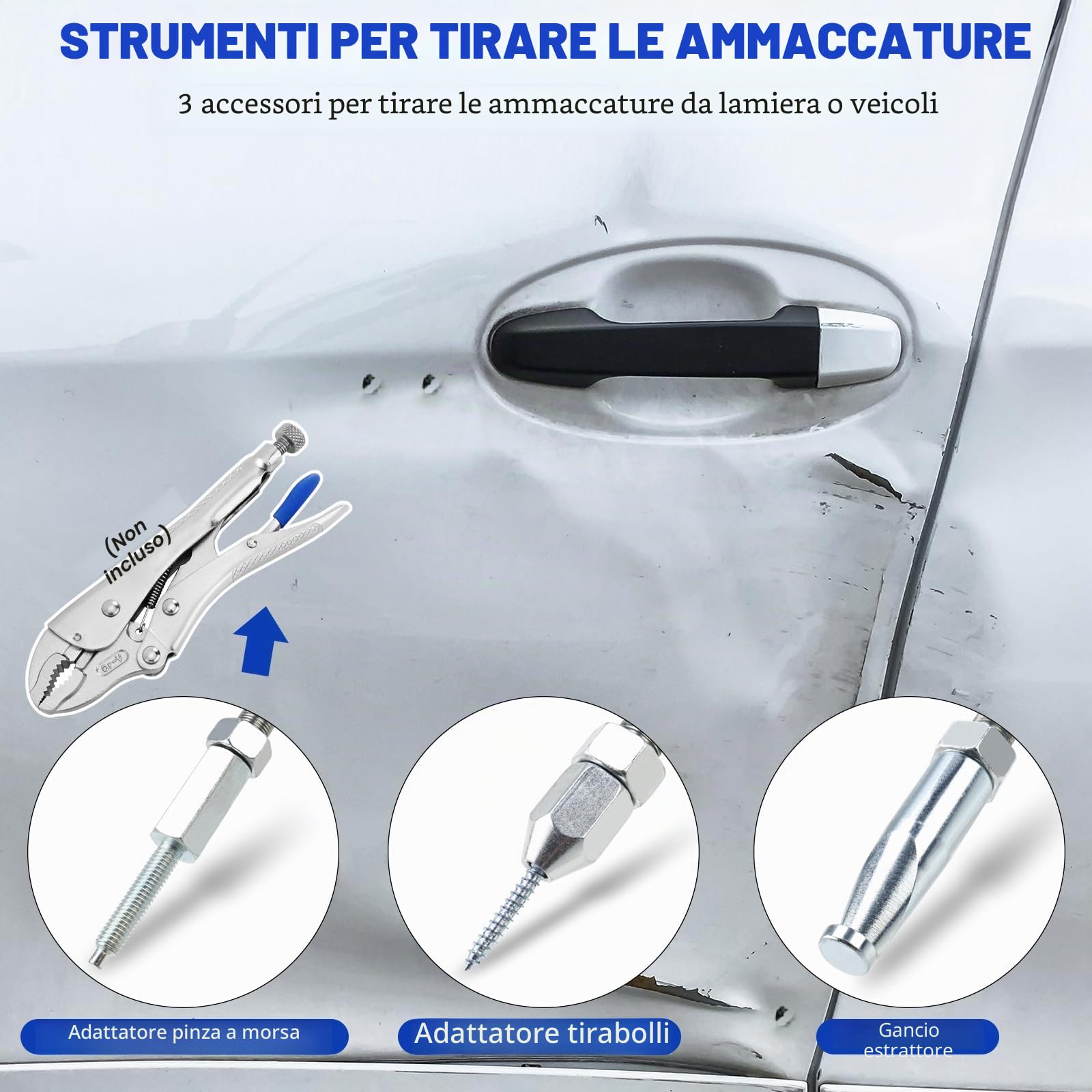 FreeTec 9-in-1 Estrattore a Martello Battente, Estrattore Mozzo Ruota Martello Anteriori e Posteriori, 2/3 Ganasce Estrattori Cuscinetti Interni Ruota, Estrattori Ammaccature Carrozzeria per Auto
