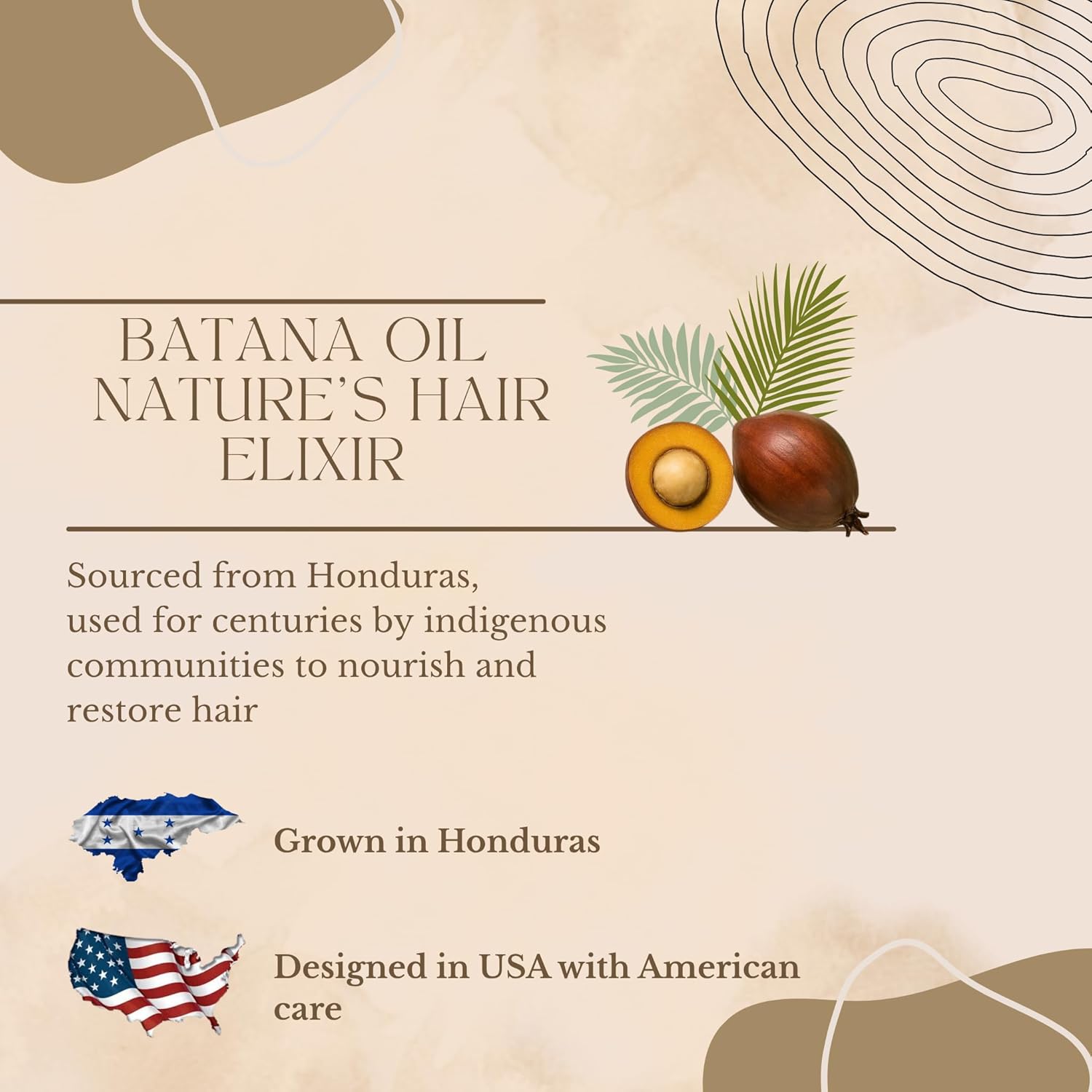 Batana Oil hair Serum - Leave-in No Rinse Treatment for Deep Hydration & Nourishment,Frizz Control, Split End Repair, adds Shine, Ideal Solution for Damaged & Dry Hair, (3.4 fl oz)