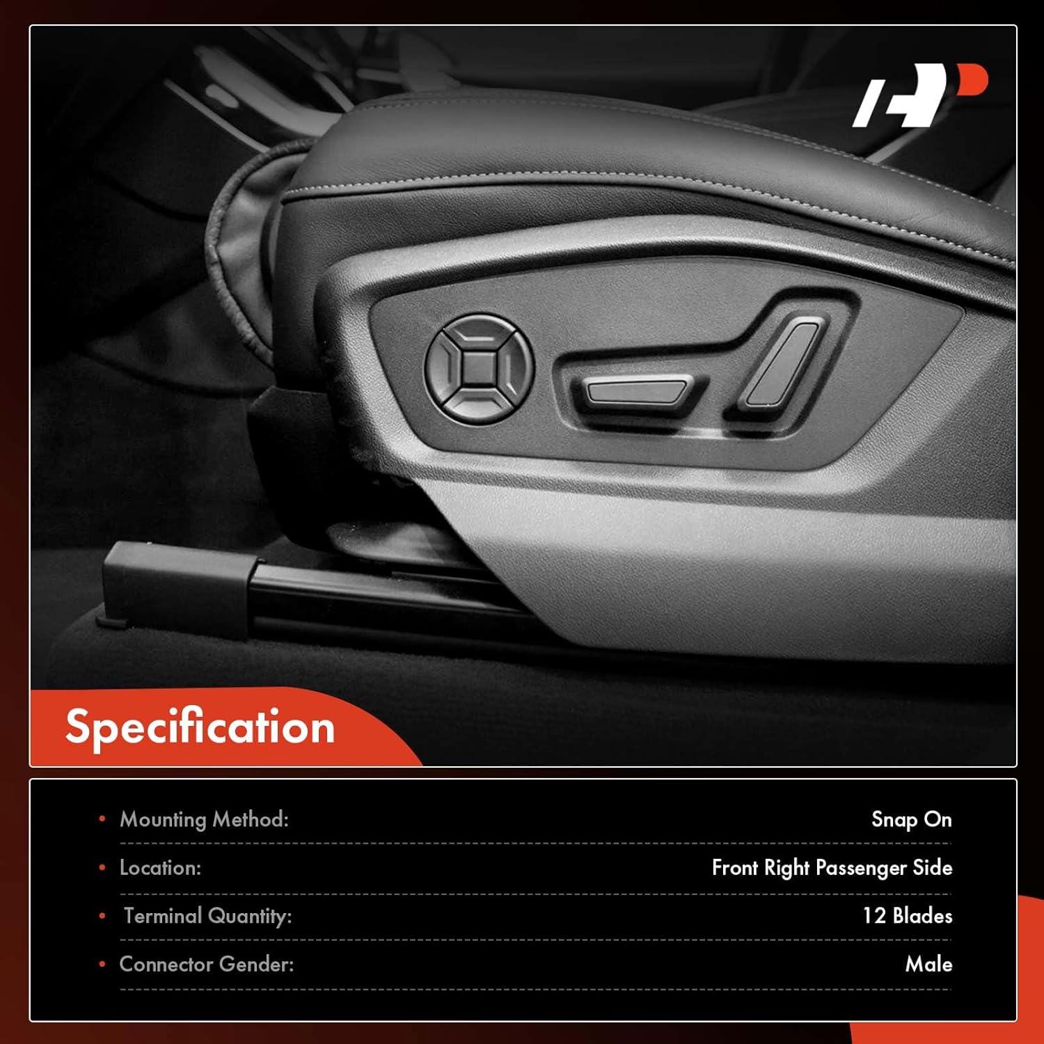 A-Premium 10 Ways Power Seat Switch Control Front Right Passenger Side Compatible with Ford Explorer 2011-2015, F150, Expedition, Fusion, Flex & Lincoln MKZ, MKX & Mila - 9L3Z14A701FA, 6H6Z14A701FA