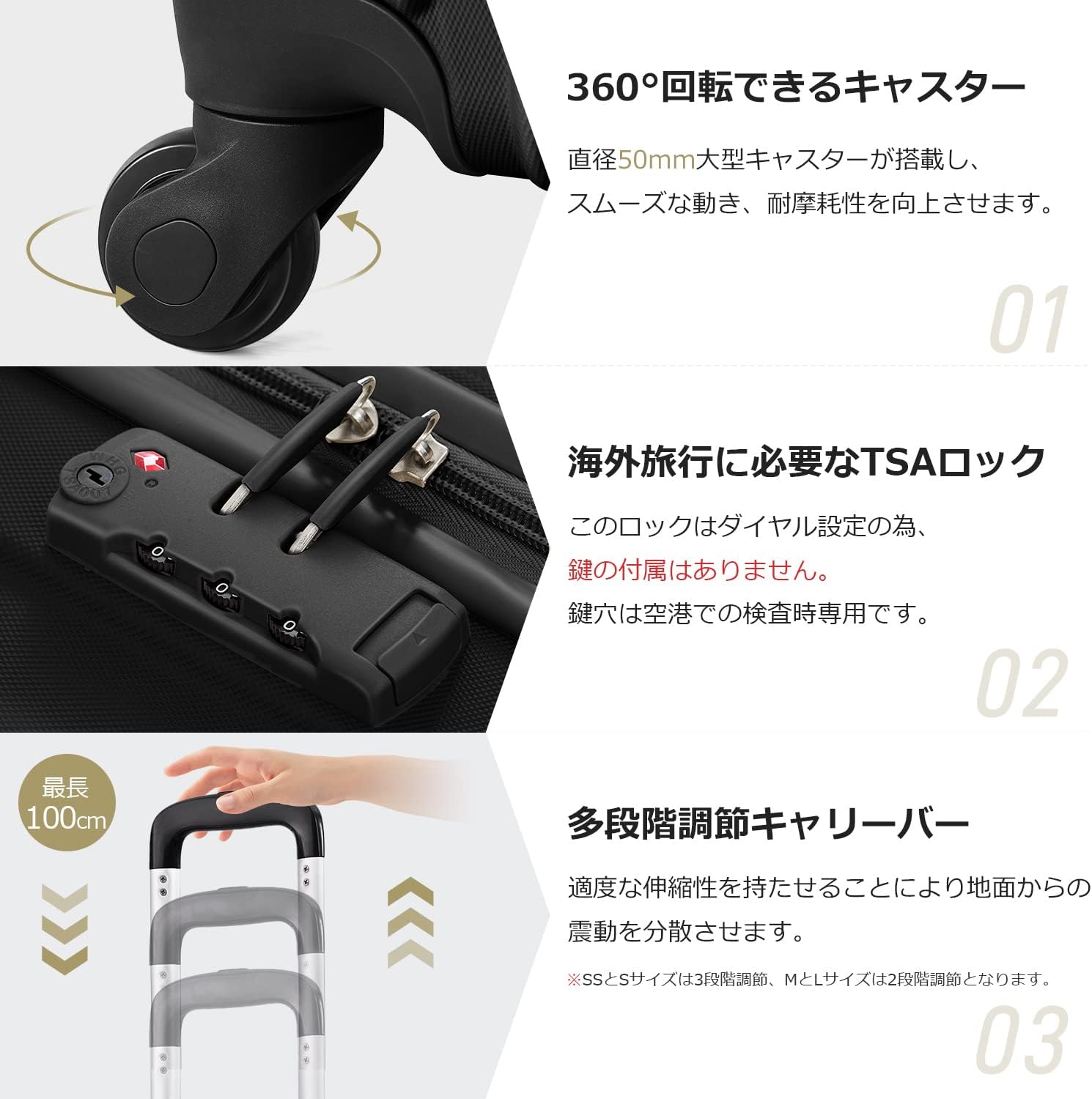 BTM スーツケース キャリーケース 機内持ち込み 軽量 静音 Lサイズ かわいい スーツケース おしゃれ キャリーバッグ TSAロック搭載 大型 7日-14日 1 suitcase トラベルハウス目玉 ブラック