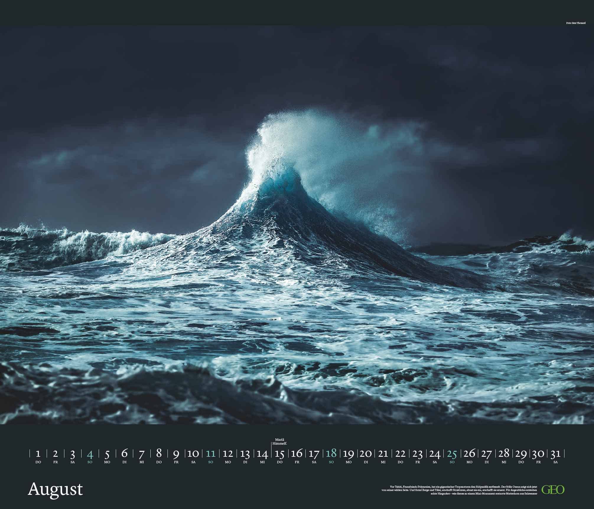 GEO Edition: Kräfte der Natur 2024 - Wand-Kalender - Poster-Kalender - 70x60, Mittel
