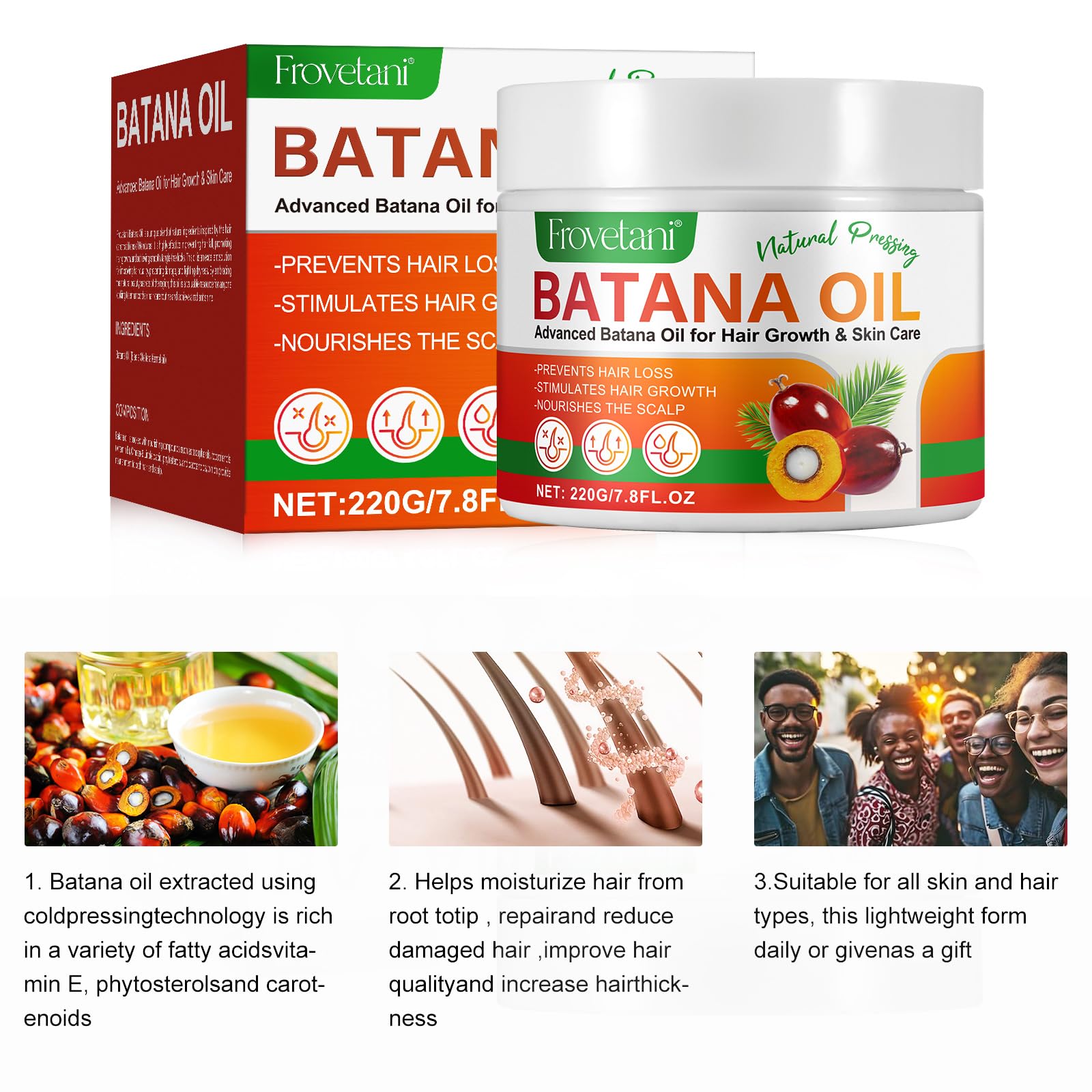 Batana Oil for Hair Growth 100% Natural Raw Batana Oil for Scalp & Hair Growth, Repair Damaged Hair & Skin - Image 4