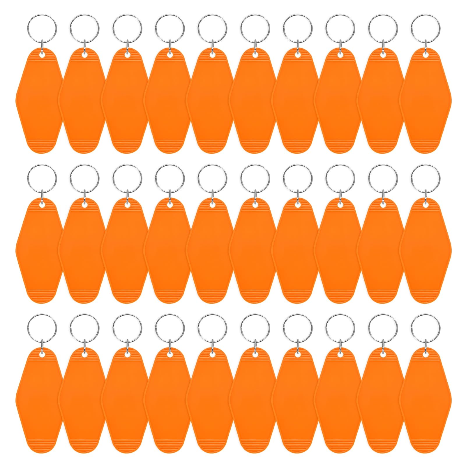 TIXIPEM 30PCS Blank Hotel Keychain Tags Orange