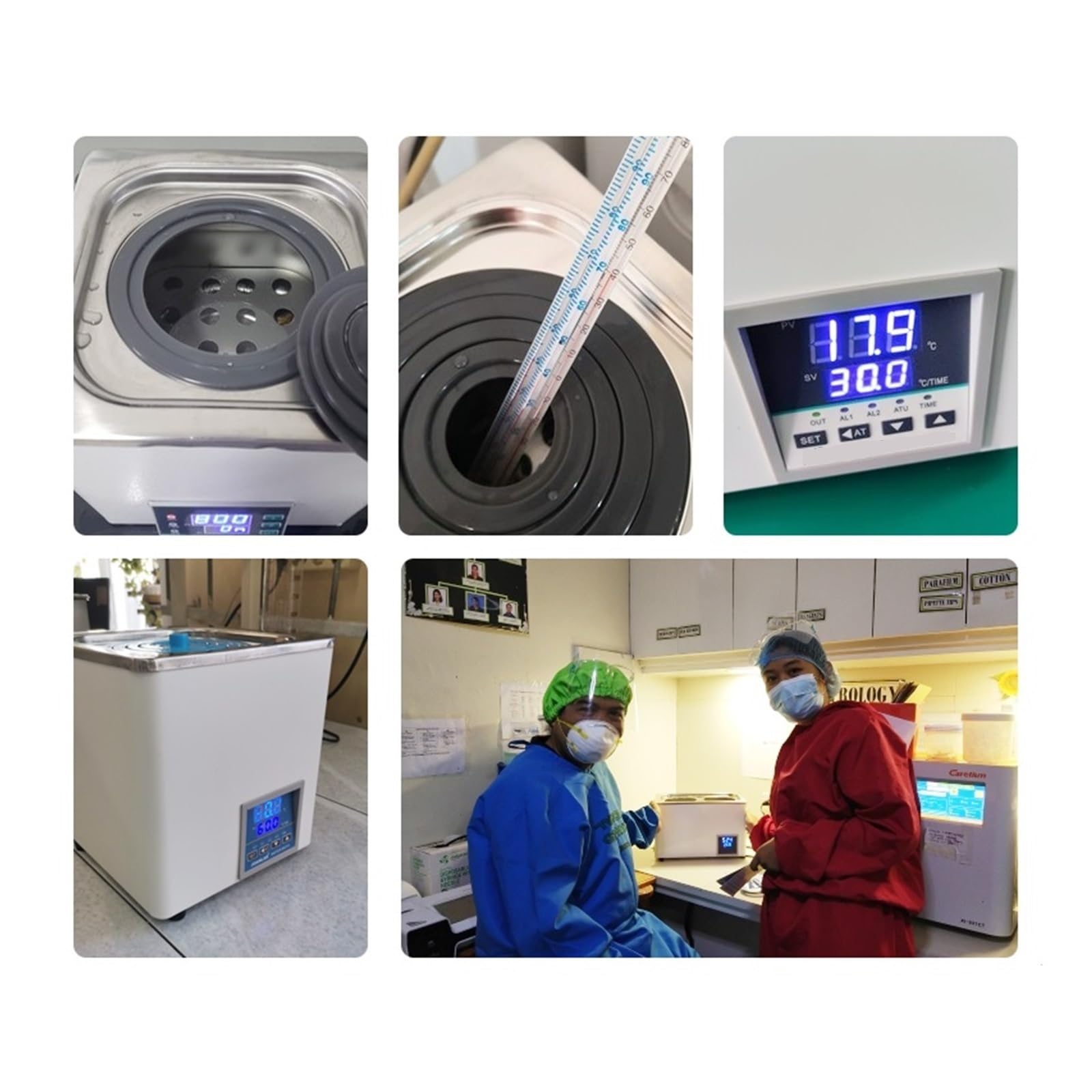 Laboratorium Łaźni Wodnej Urządzenia Termostatyczne Do Ogrzewania Cyfrowy Wyświetlacz Sprzęt Laboratoryjny Zbiornik Termostatu O Stałej Temperaturze Wydajne Ogrzewanie(6 Holes)