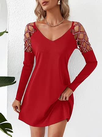 Agnes Orinda Women's Plus Size Christmas Rhinestone Glitter Sheer Long Sleeve V Neck Blouse Silver 1x
