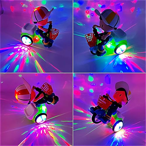 Miniatura 3 de Tipmant Triciclo Eléctrico para Bebés y Niños Pequeños Juguete de Motocicleta de Dibujos Animados Vehículo con Acrobacias, Música, Luces Luminosas,