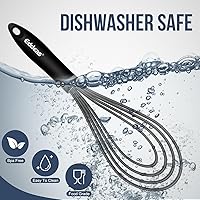 Vista 6 de Batidor plano, batidor de silicona Eddeas para cocinar, batir, revolver salsa y huevos