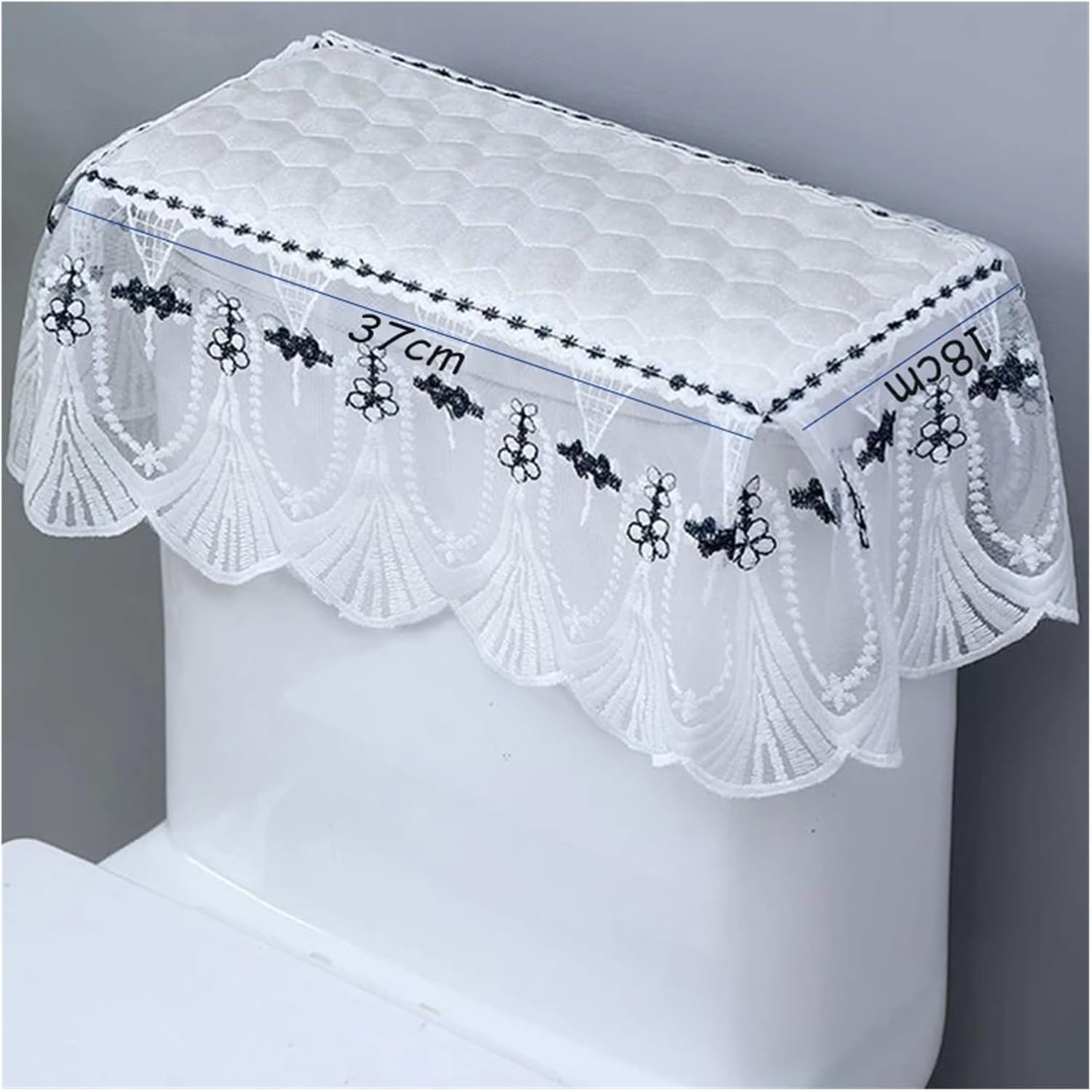 Toilet Tank Cover 4 Pcs Universal Toilet Tank Cover Dirt Resistant Non Slip Dustproof Pad Lace Detachable Toilets Clothes Home Decoration