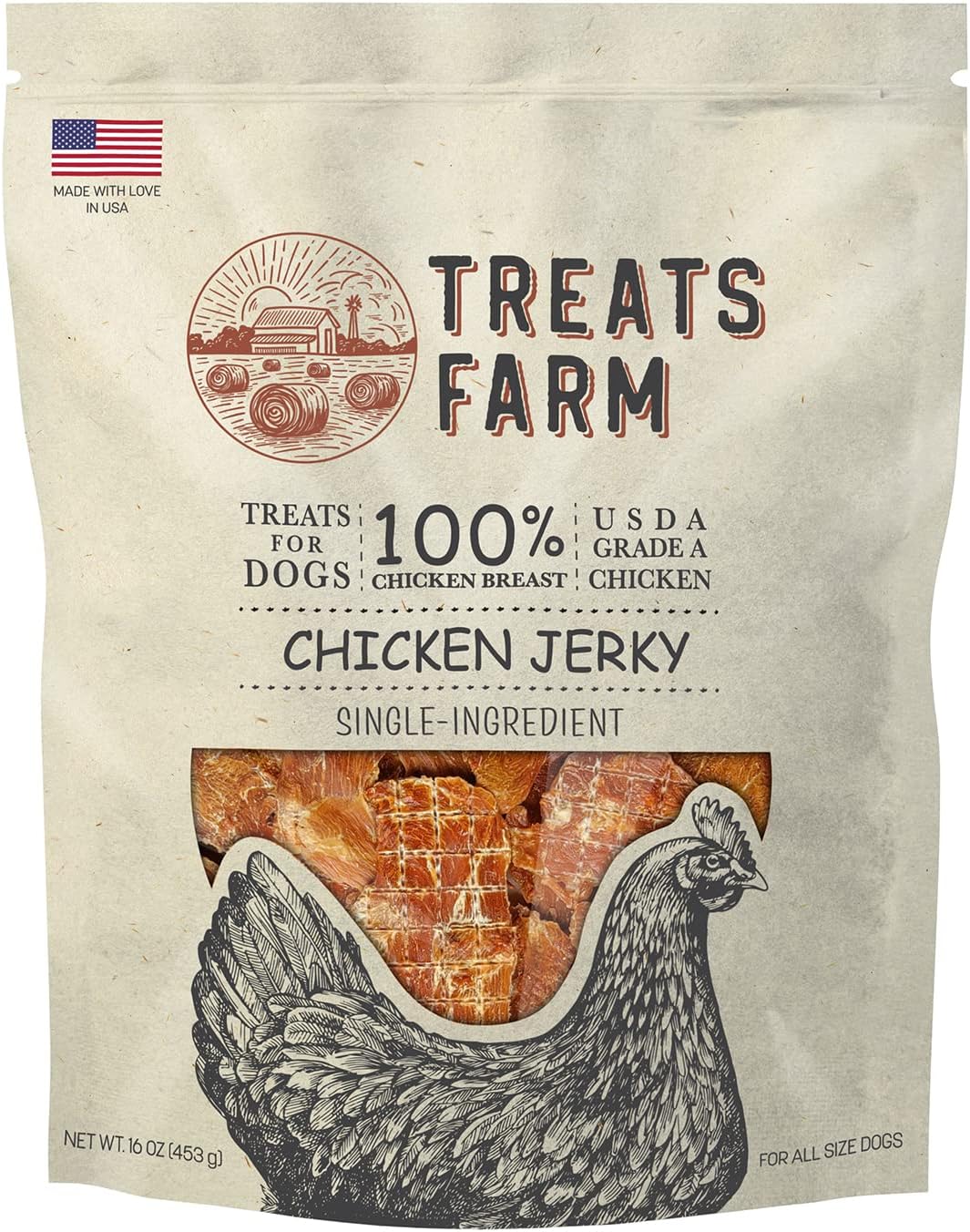 American Paws Treats Farm Chicken Jerky Dog Treats Made in USA All Natural (2LB)