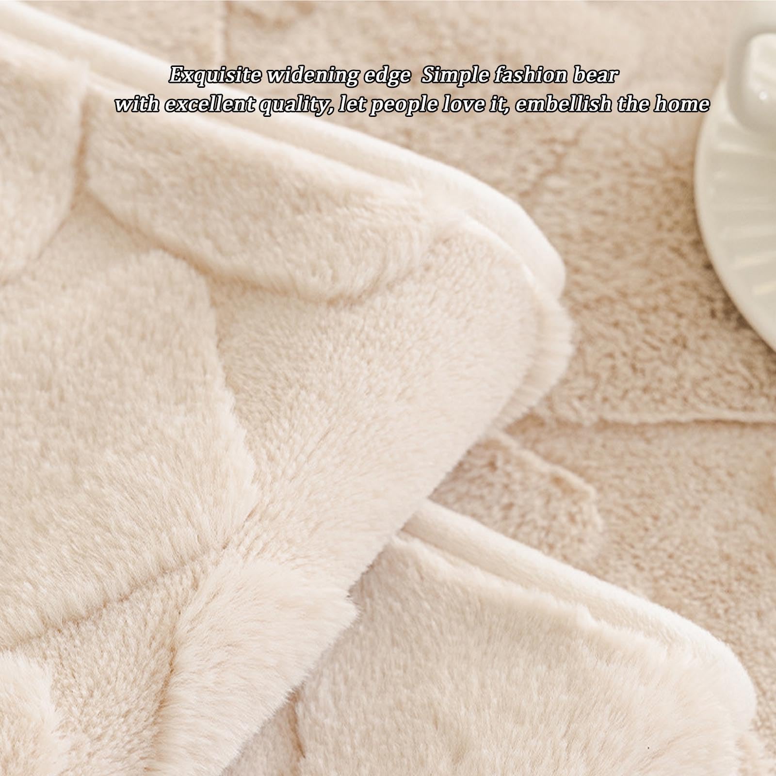 Cover di divano peluche morbido - Nuovo slittamento 1 2 3 4 posti, velluto di pelliccia di coniglio addensato, copertura di divano soffice, amichevole per animali Curry 110 * 180cm