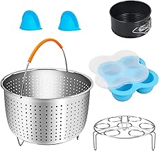 Mini 3 Quart Accessories Set Compatible with Instant Pot 3 Qt and Other 4-Quart Pressure Cooker, Includes Steamer Basket, Silicone Egg Bites Molds, Springform Pan, Egg Steamer Rack, Mini Mitts