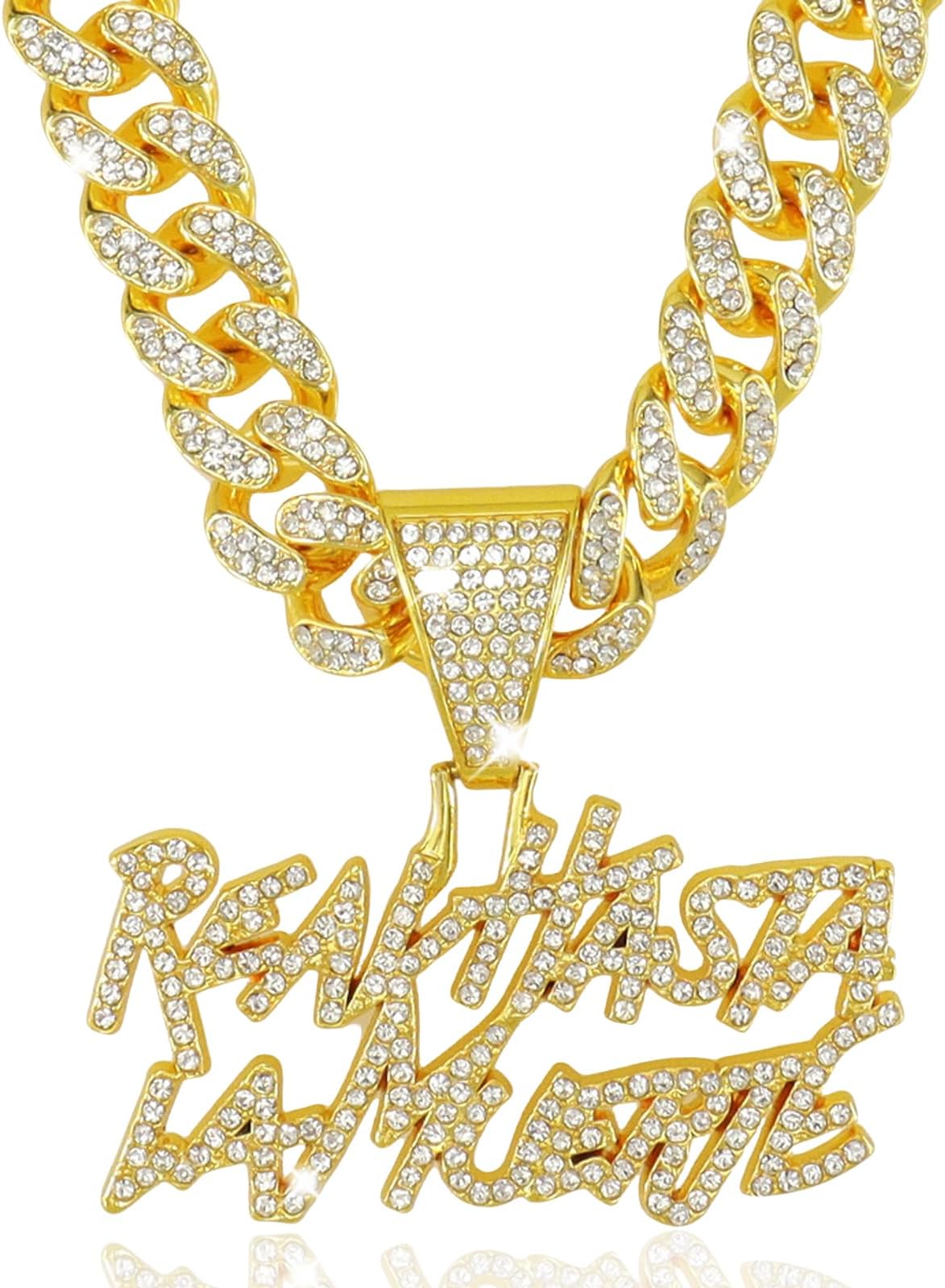 Cuban Link Chain for Men, Miami Mens Chain Silver Gold Plated Bling Necklace Diamond Chain for Men Iced Out Chain Hip Hop Jewelry