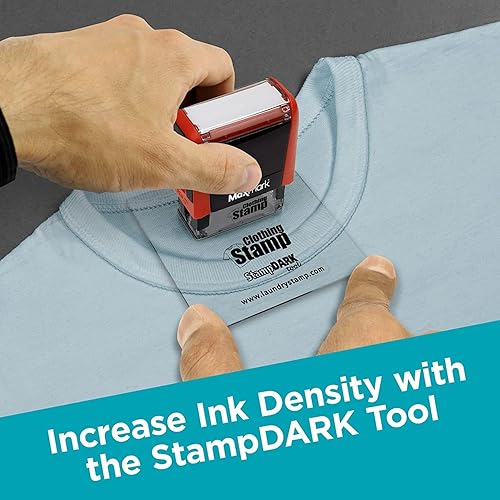 Miniatura 4 de MaxMark Marcador de ropa con texto personalizado, funda rosa, elige entre muchas fuentes e iconos