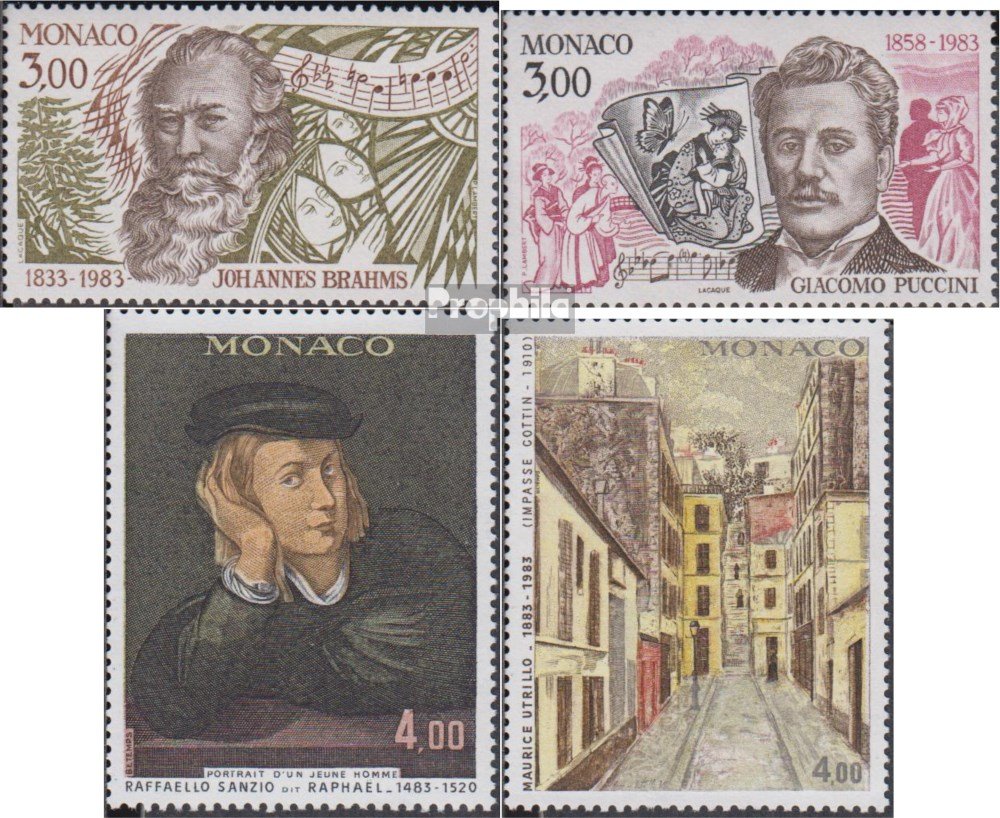 Never Hinged Mint Monaco 1974 Structures Stamp Collection - Complete