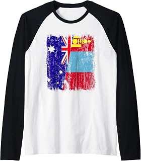 Australia Mongolia Half Flag Australian Mongolian Jersey Raglan Baseball Tee