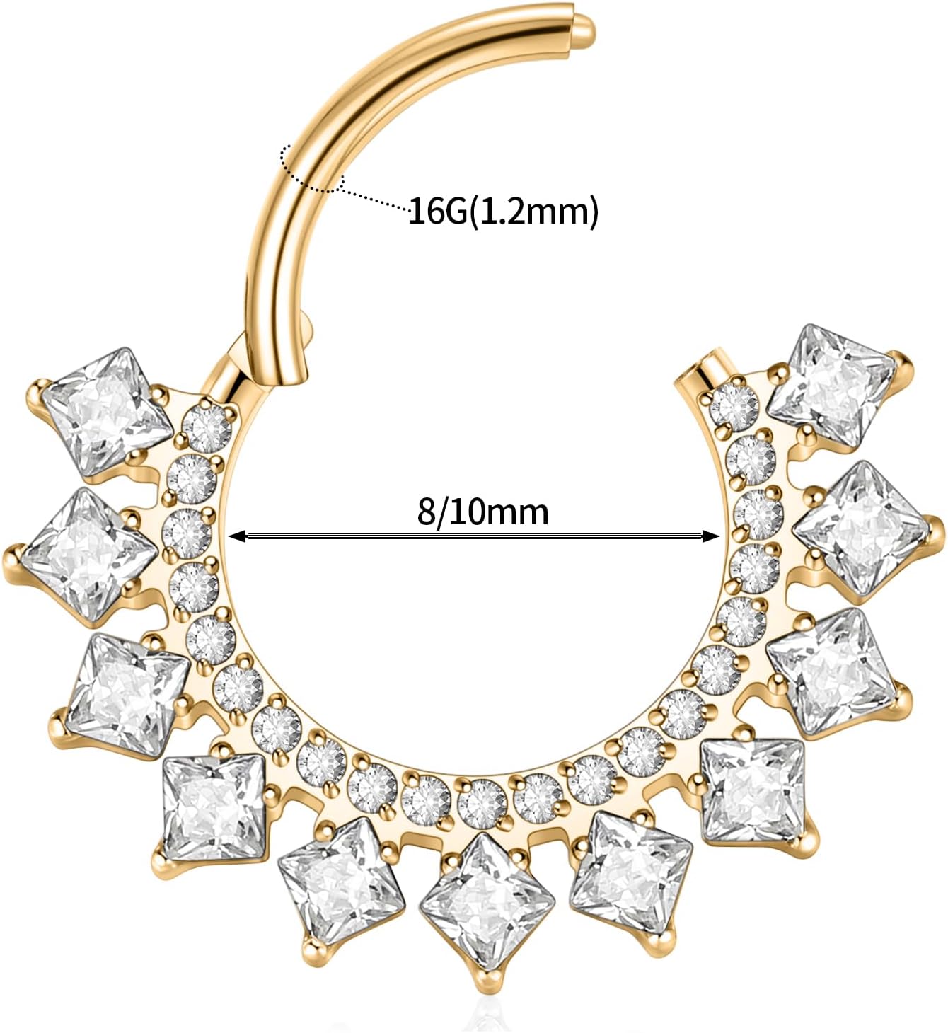 FUNLMO 316L Surgical Steel Septum Ring Daith Piercing Jewelry Nose Ring Hoop Tragus Helix Rook Piercing Jewelry Cartilage Earrings For Women Men - Image 2