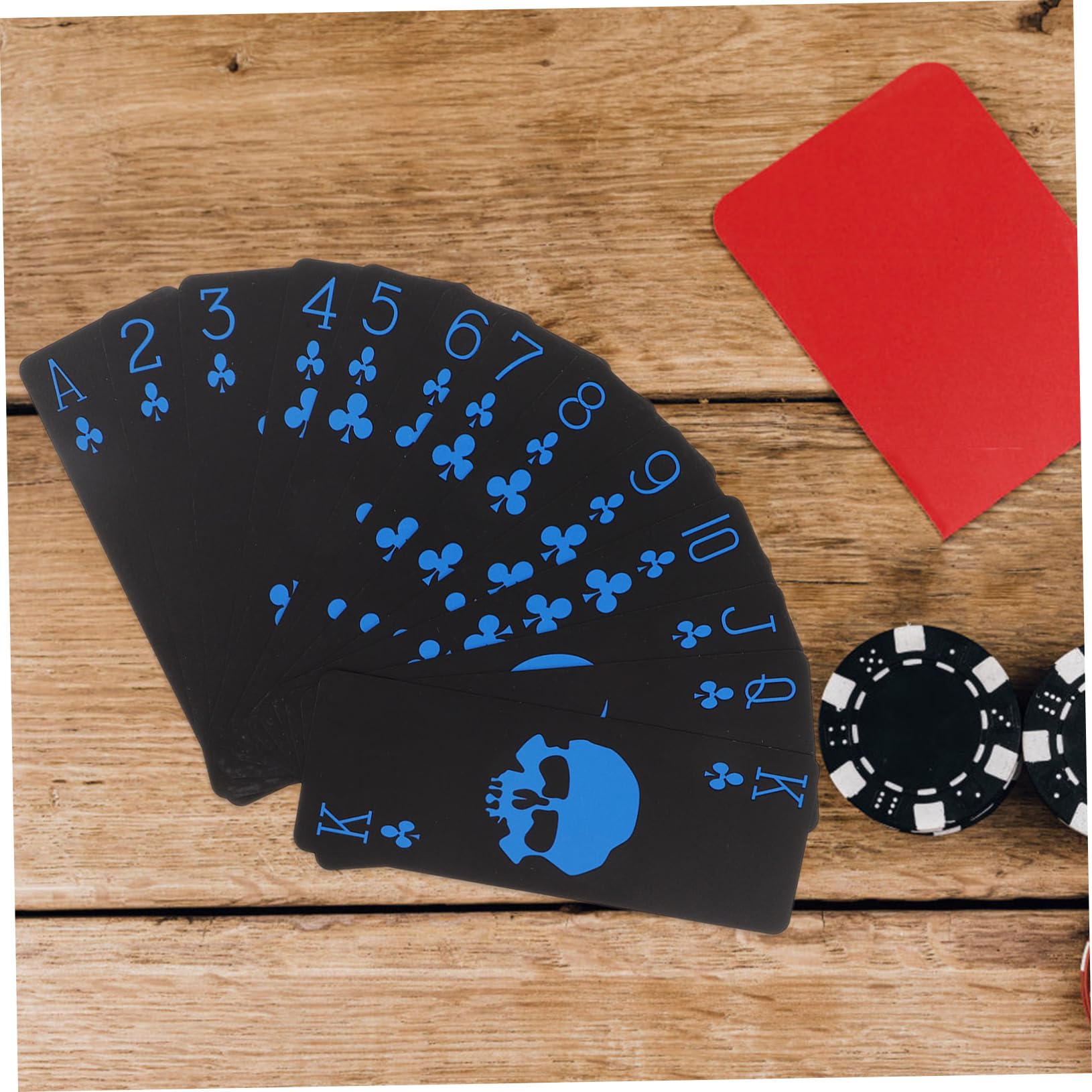 VICASKY Pokerkartenspiel für Halloween Feier aus PVC, Schwarz Matt