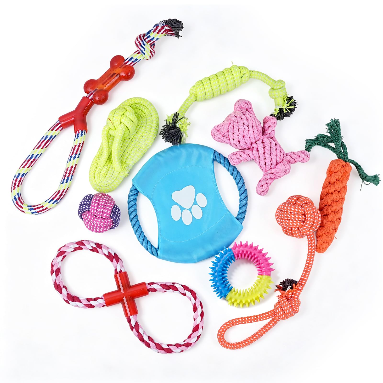 WOVTE 10 Pack Dog Chew Toys Puppy Toys Puppy teething toys โ image 1