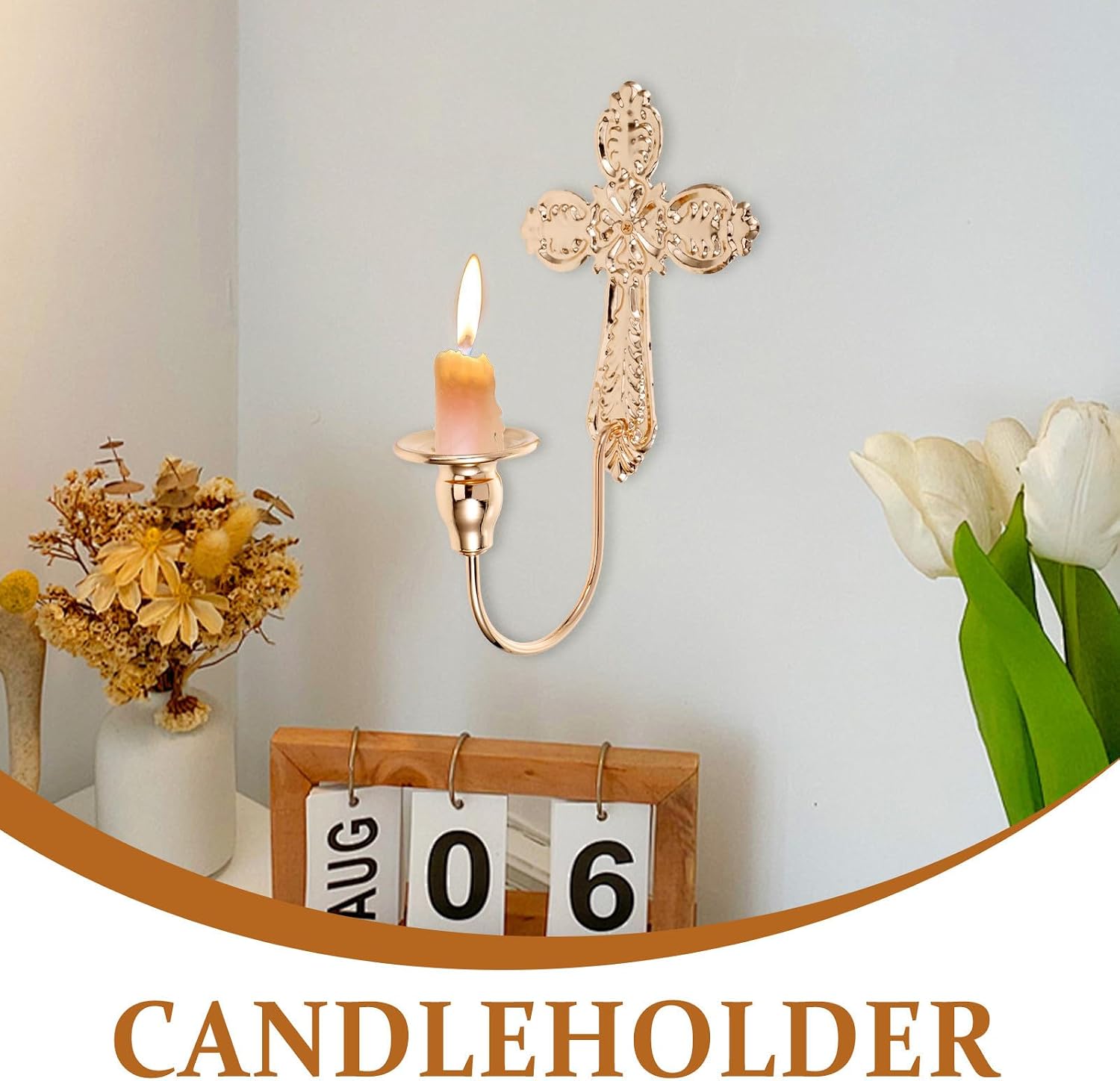 Christmas Wall Sconce Candle Holder for Pillar Ambiance