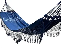 Rede Grande De Dormir Para Casal King Reforçada 4,70 Metros Cor:Azul Marinho