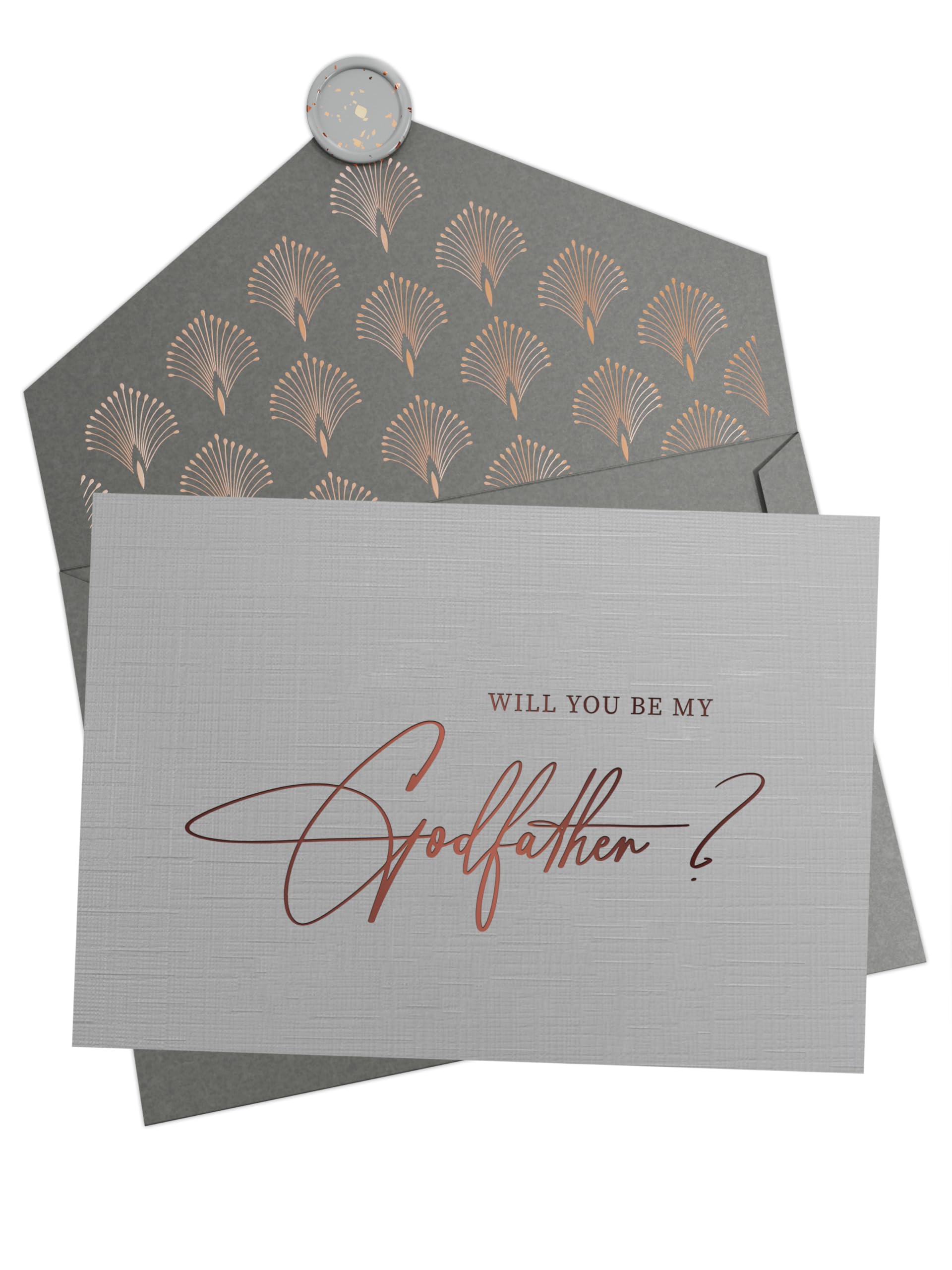 Jolicoon Will you be my godfather card with envelope and wax seal - Godfather proposal cards