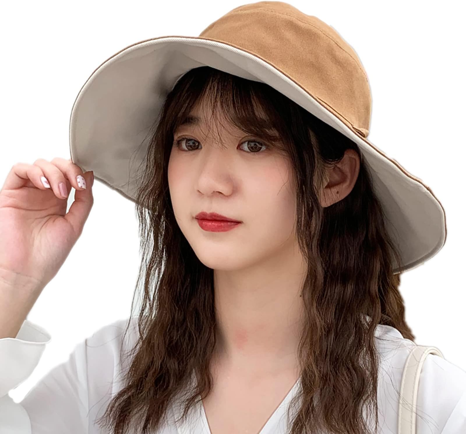ZumZup Women Visors Girl Double-sided Cap Hats Bucket Hat Sun Protection Sunscreen Fisherman Hat